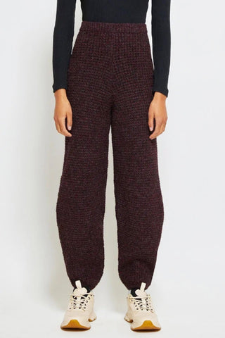 Deni alpaca knit pants in aubergine