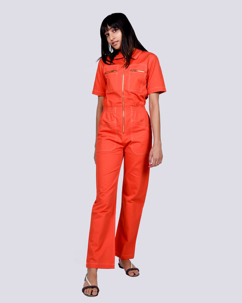 Danny boilersuit in tomato