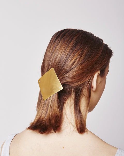 Barrette lozenge 084 in matte gold